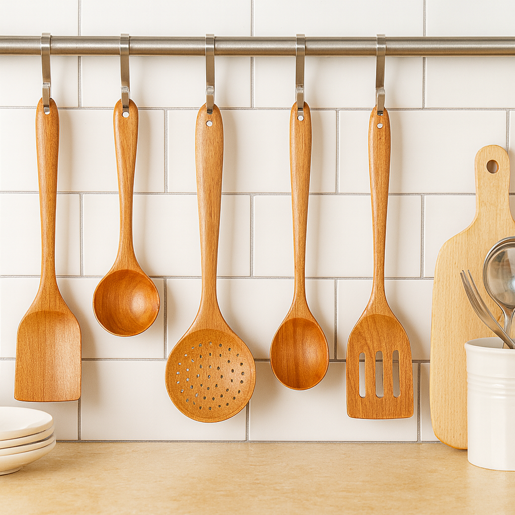 Tevara | Ensemble de 5 ustensiles de cuisine en teck
