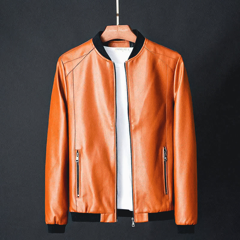 Veste en cuir zippée pour homme Edge