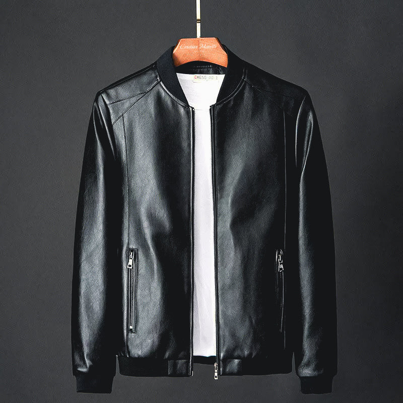 Veste en cuir zippée pour homme Edge