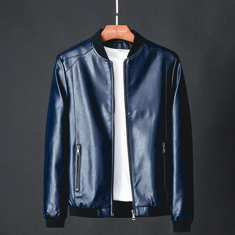 Veste en cuir zippée pour homme Edge