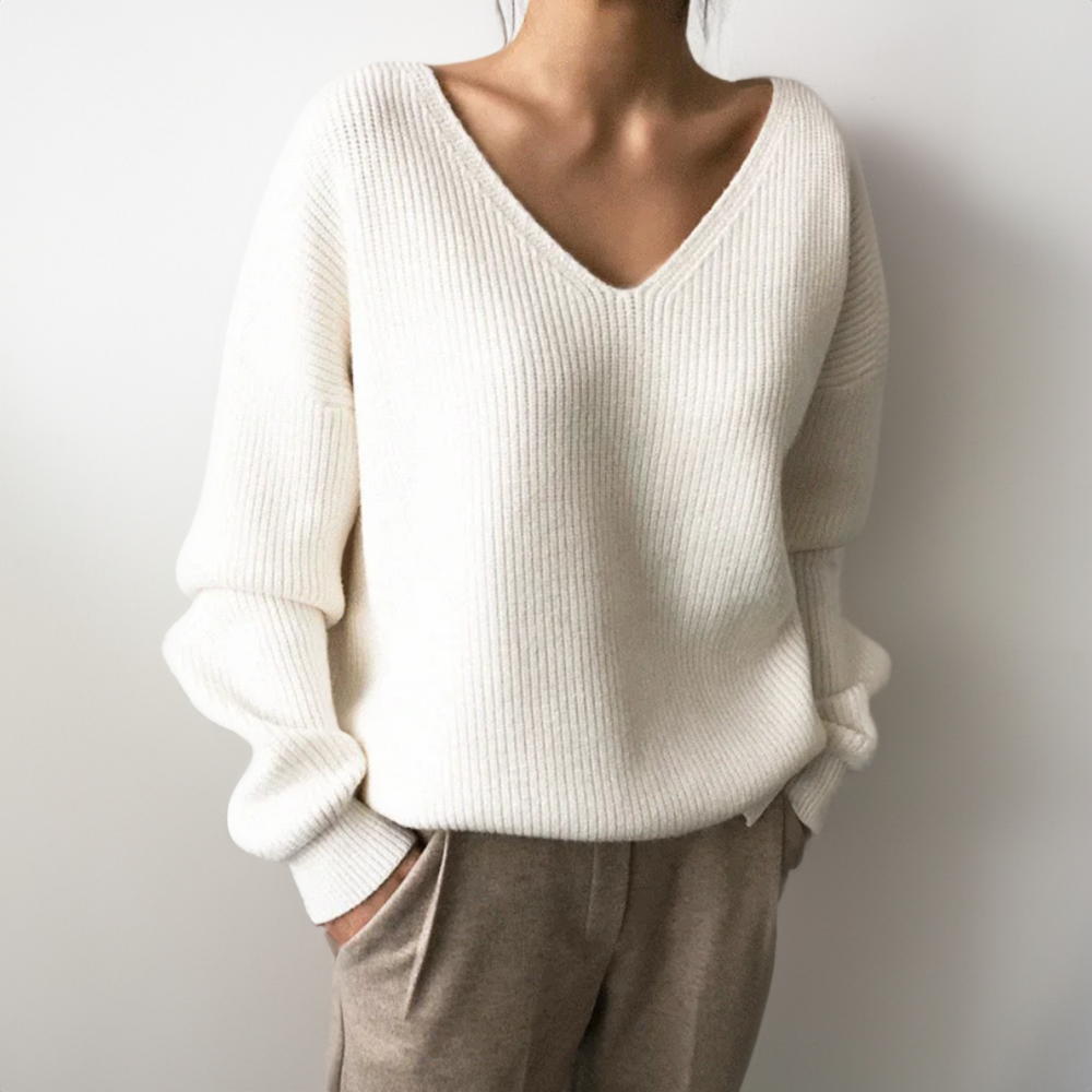 Emma - Pull douillet à col en V