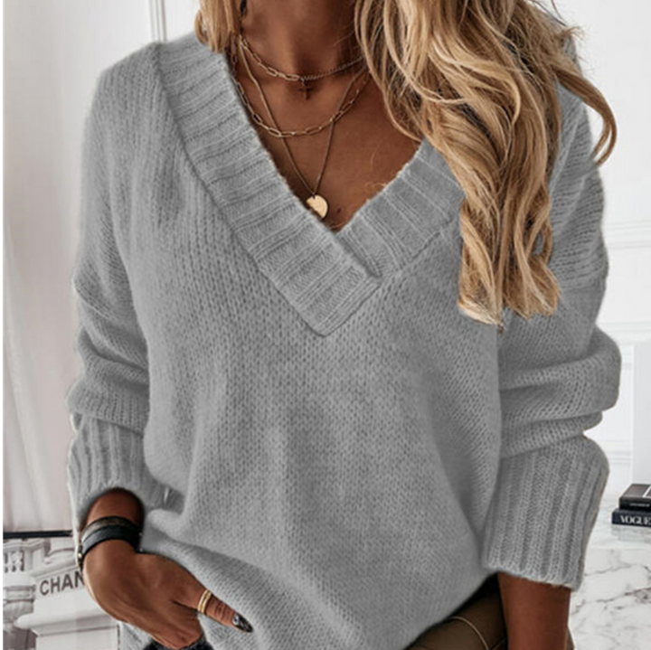 Maja - Pull chaud décoré en V