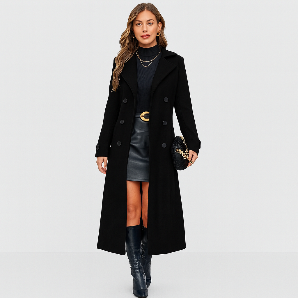 Virrele | Manteau d'hiver élégant et long – à double boutonnage, stylé et chaud