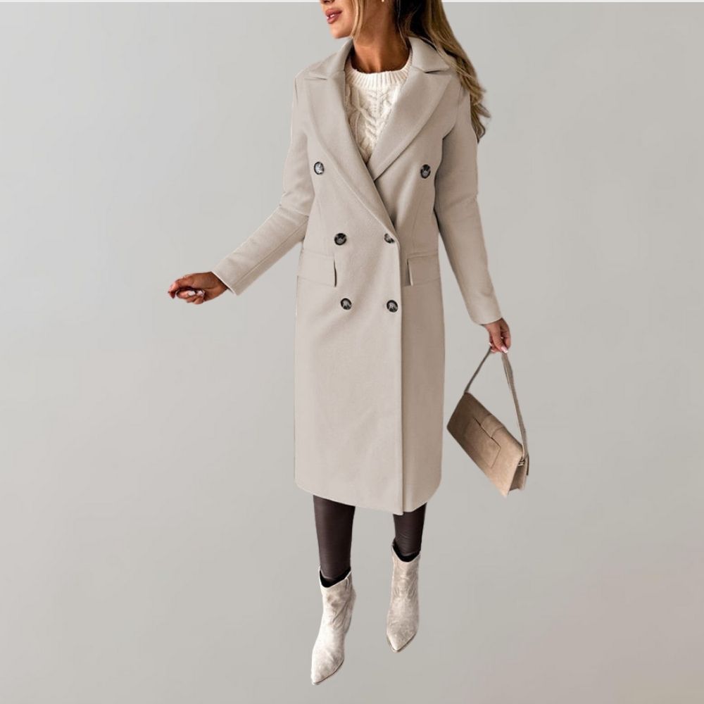 Manteau long avec col et boutons Ivy