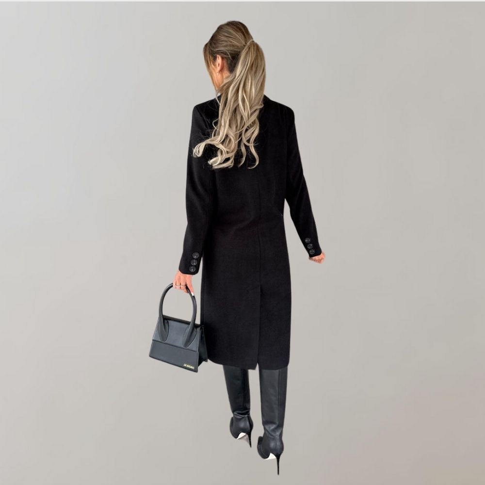 Manteau long avec col et boutons Ivy