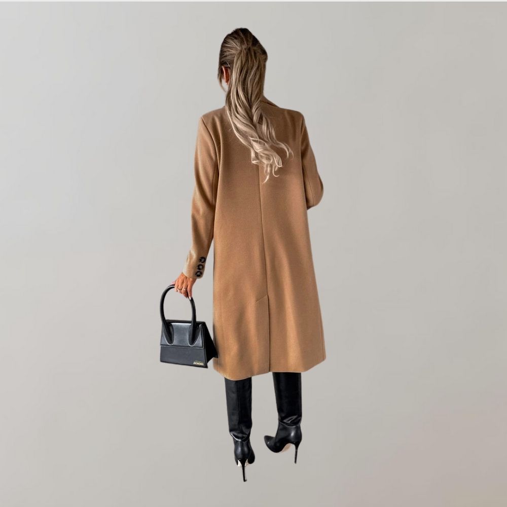 Manteau long avec col et boutons Ivy