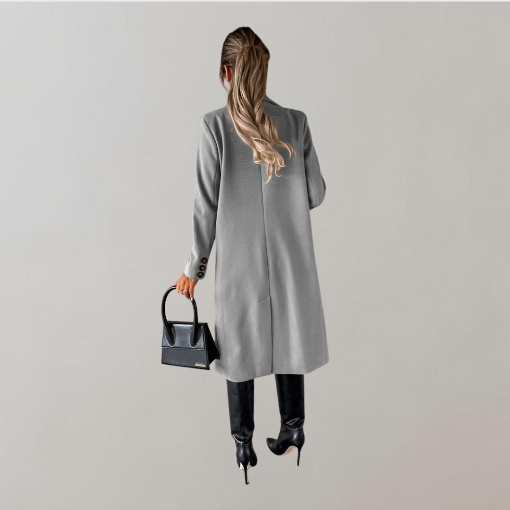 Manteau long avec col et boutons Ivy