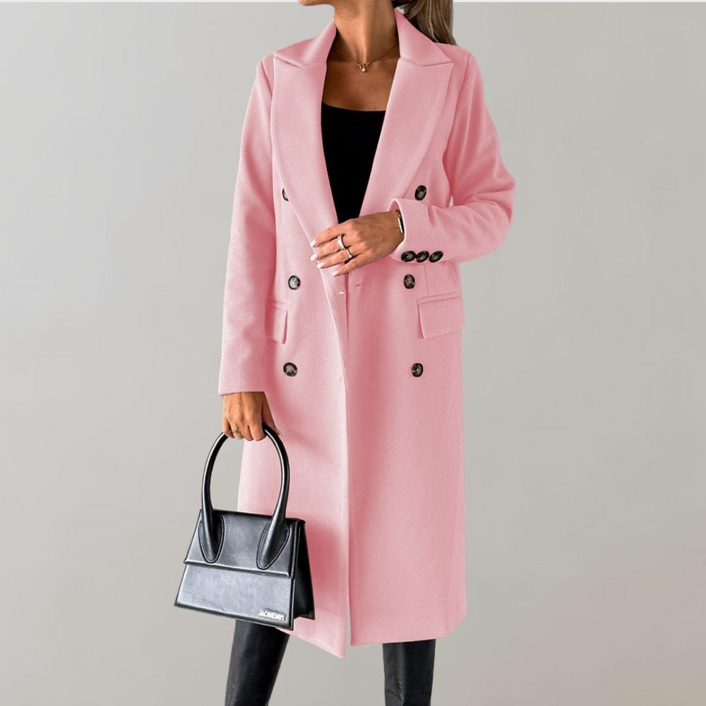 Manteau long avec col et boutons Ivy