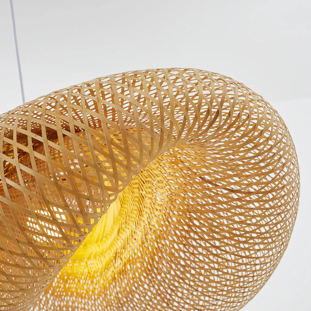 ZenGlow - Lampe à suspension en bambou tissé à la main