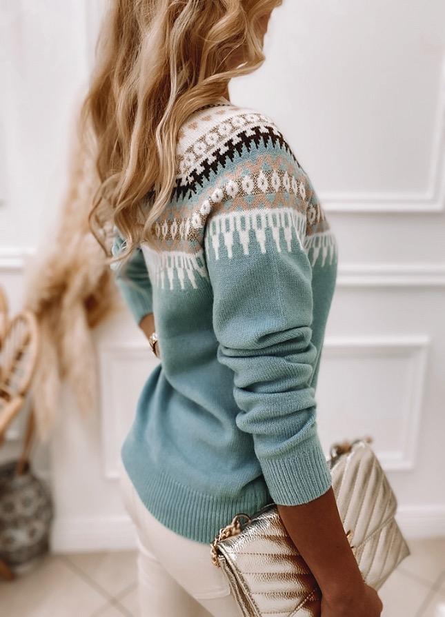 Pull à col roulé Olivia en maille norvégienne pour femmes