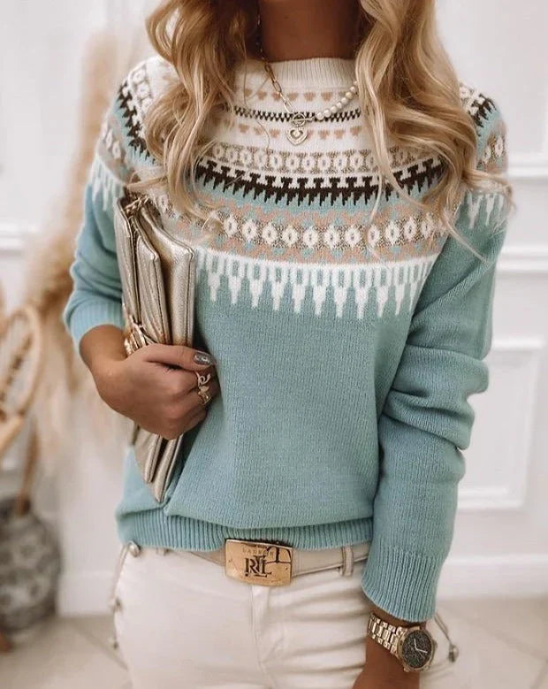 Pull à col roulé Olivia en maille norvégienne pour femmes