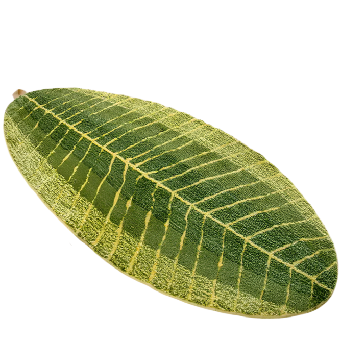 LeafLuxe - Tapis de porte ovale en peluche inspiré de la nature