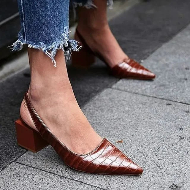Malene - Chaussures à talon ouvert décontractées avec semelle antidérapante