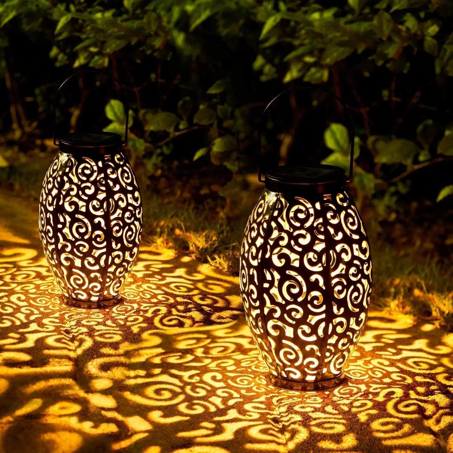 SolarLuxe – Élégante lanterne solaire avec lumière LED chaude pour éclairage extérieur