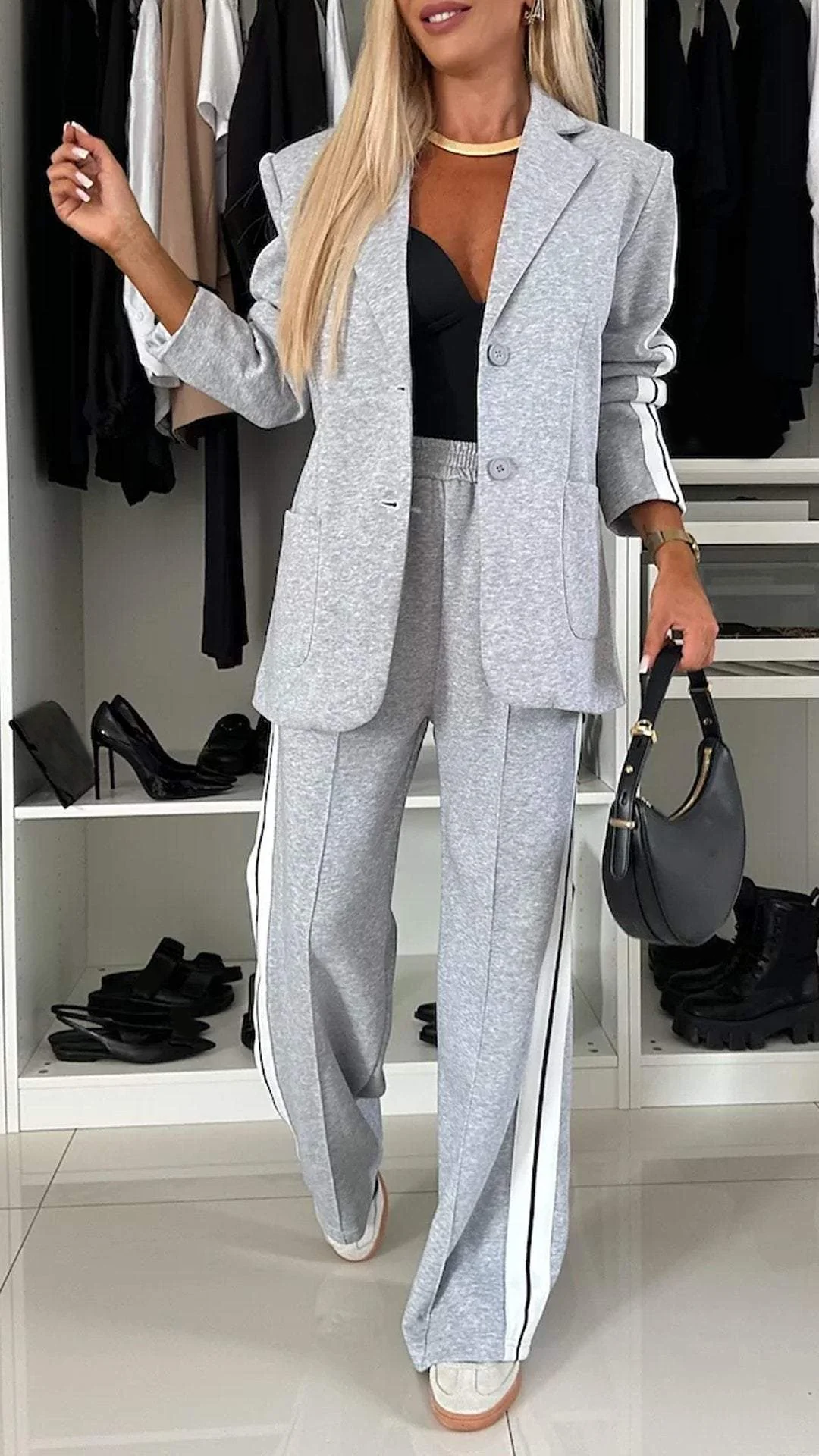 Silvia | Manteau décontracté et pantalon large pour une sophistication sans effort