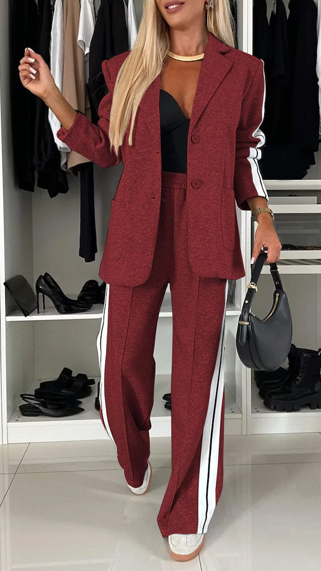 Silvia | Manteau décontracté et pantalon large pour une sophistication sans effort