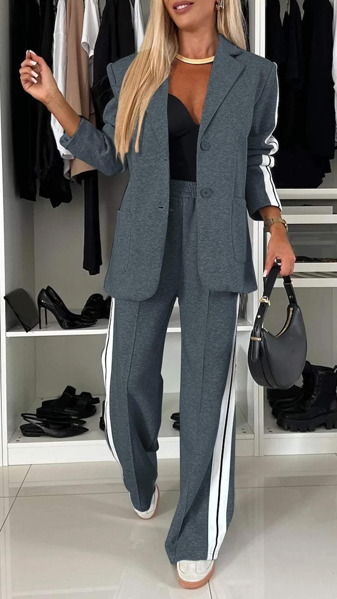 Silvia | Manteau décontracté et pantalon large pour une sophistication sans effort