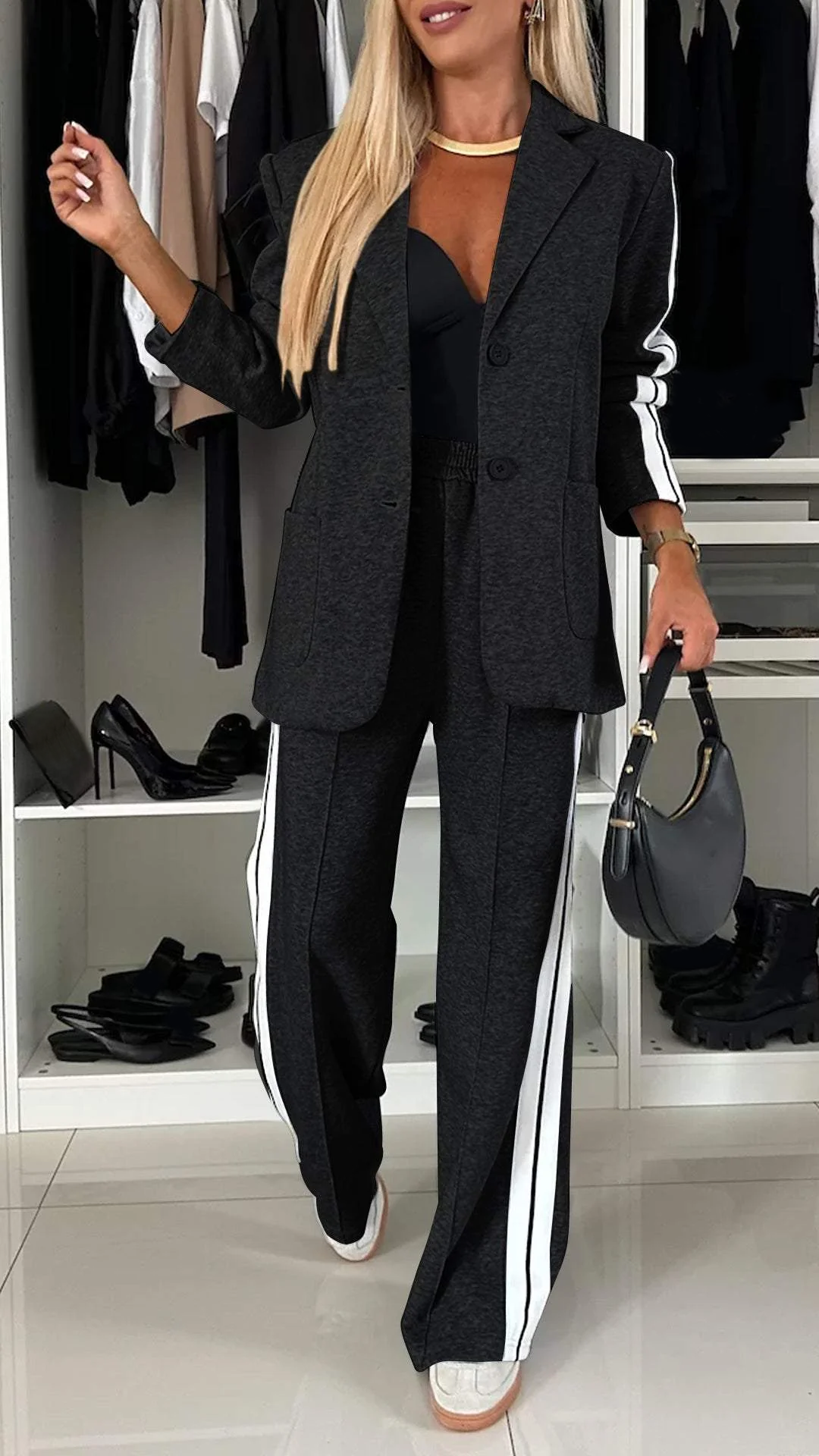 Silvia | Manteau décontracté et pantalon large pour une sophistication sans effort