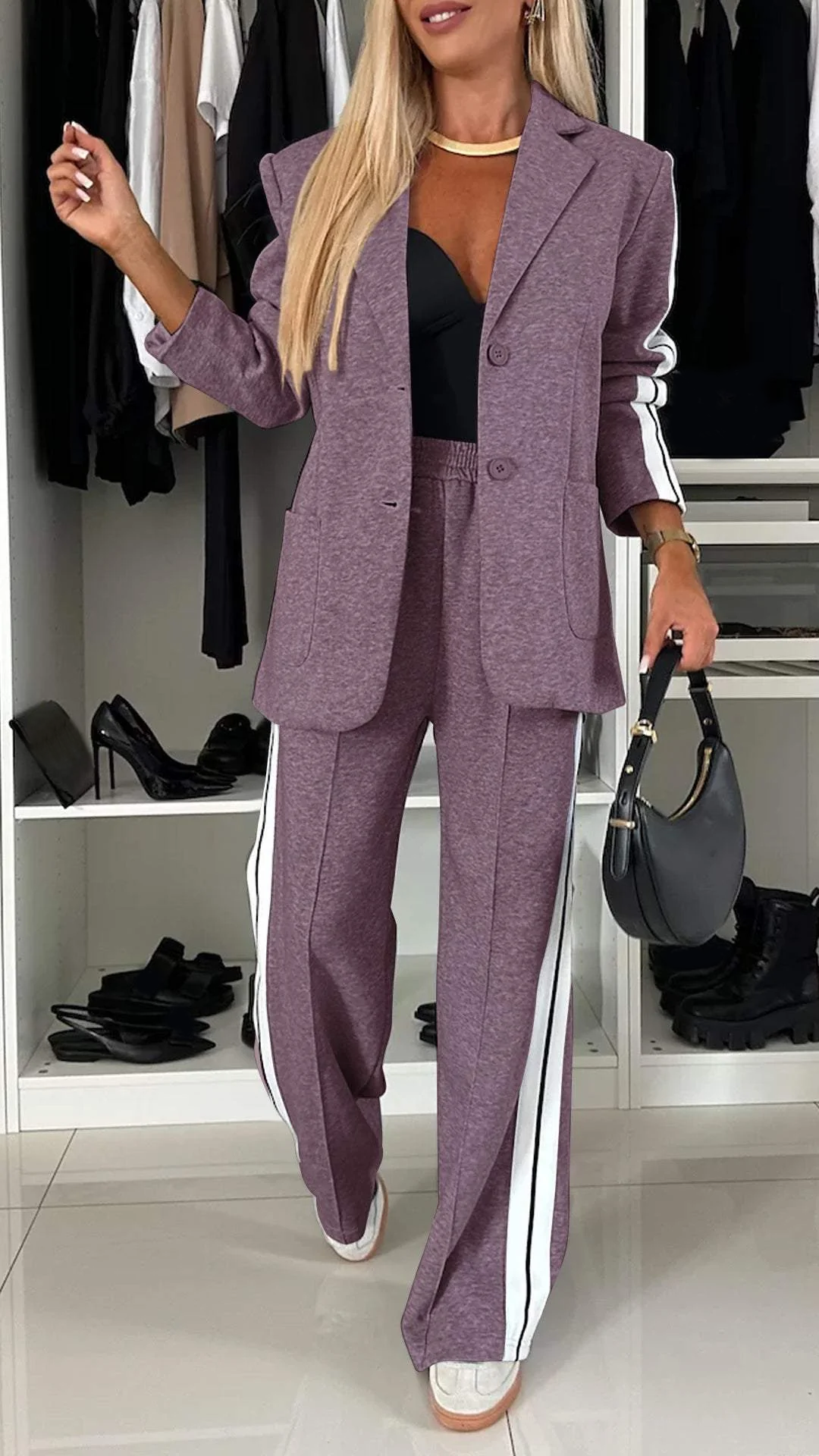 Silvia | Manteau décontracté et pantalon large pour une sophistication sans effort