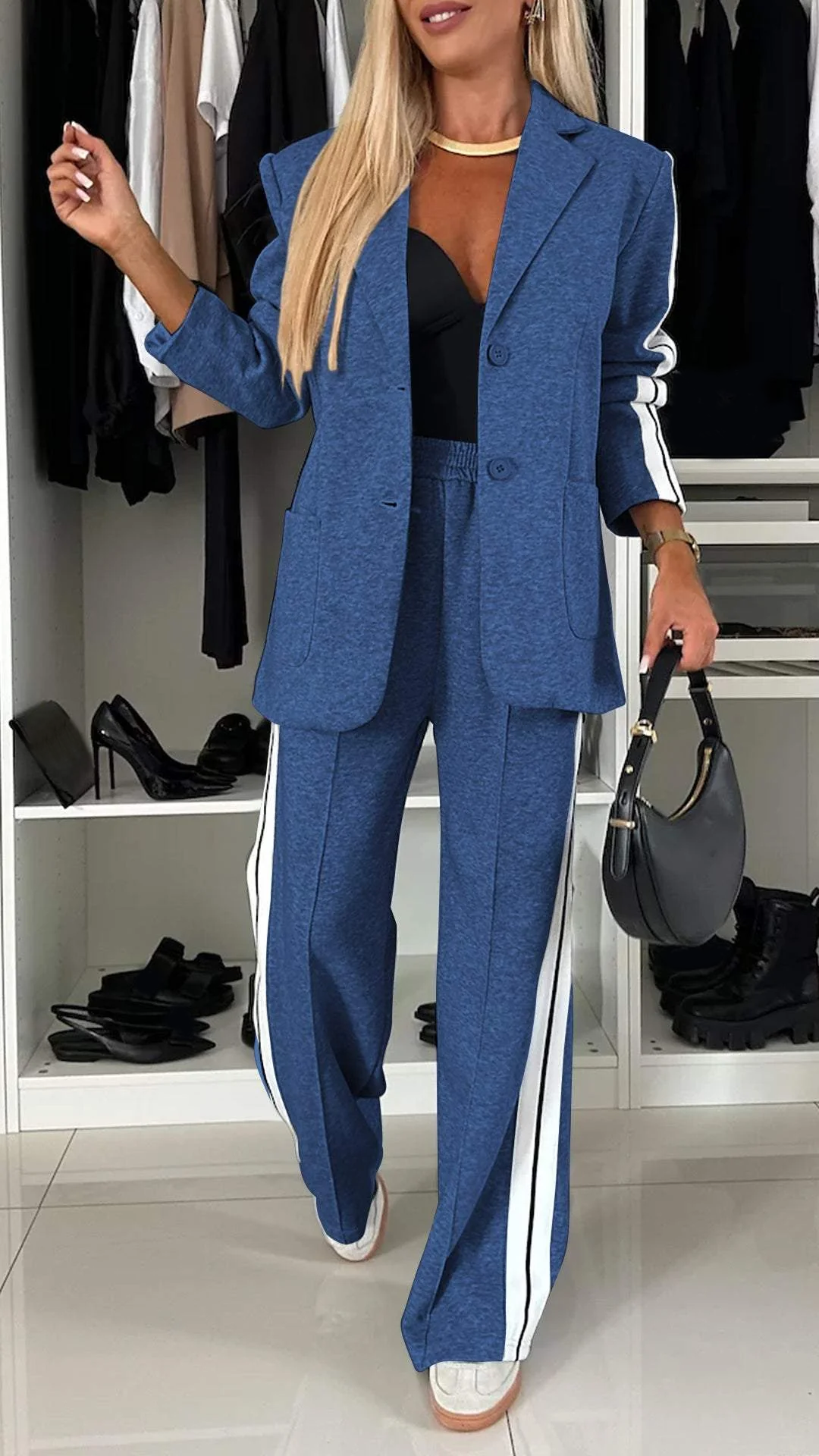 Silvia | Manteau décontracté et pantalon large pour une sophistication sans effort