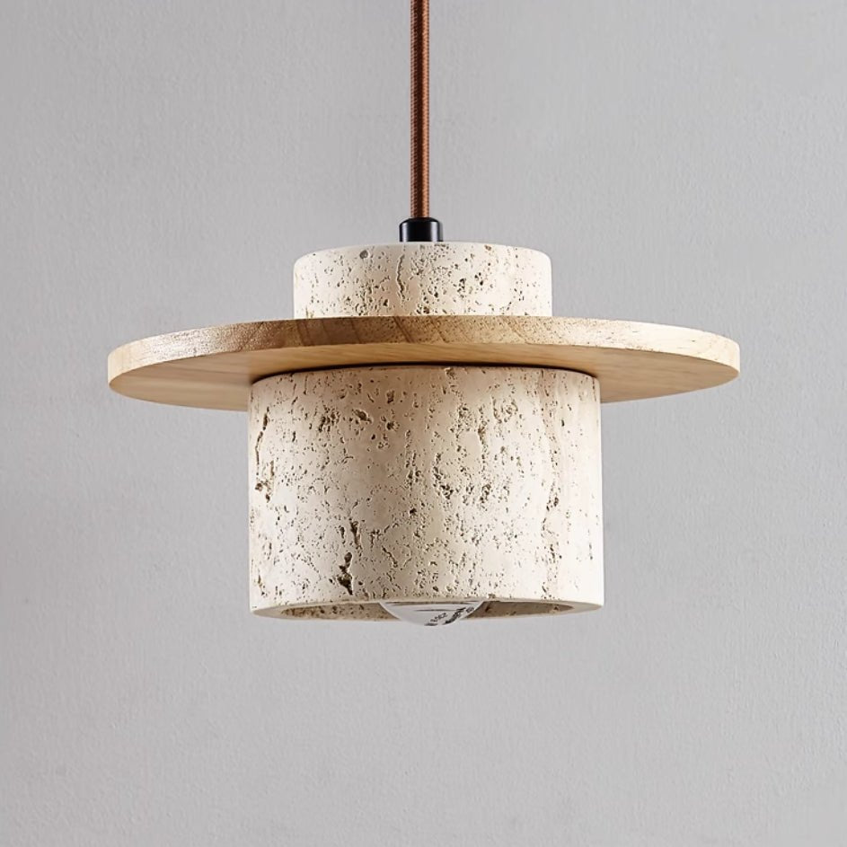 Lampe suspendue en travertin