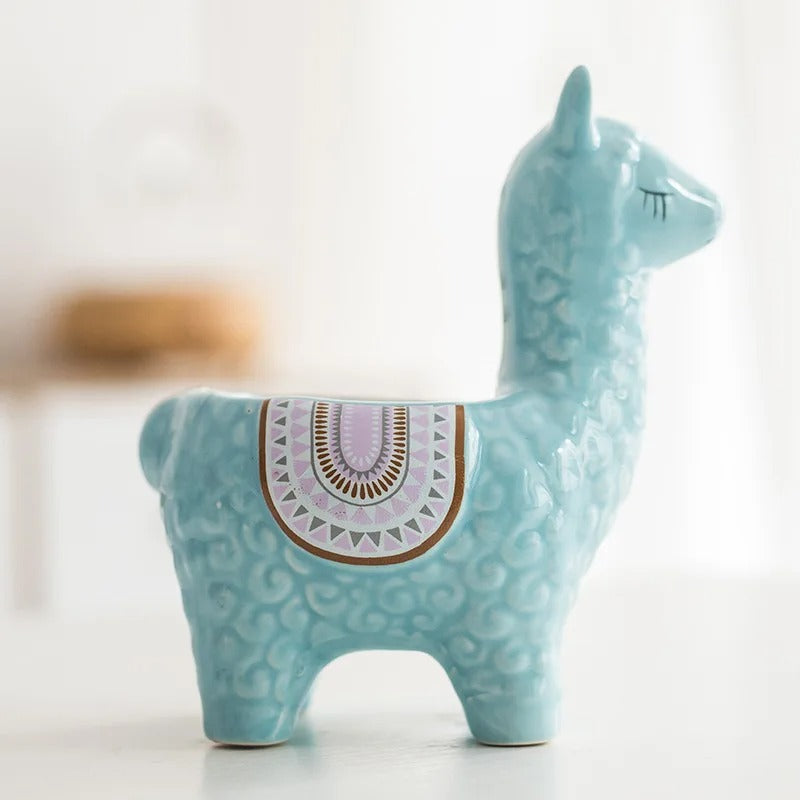 Pot de plante succulente en céramique avec motif animal
