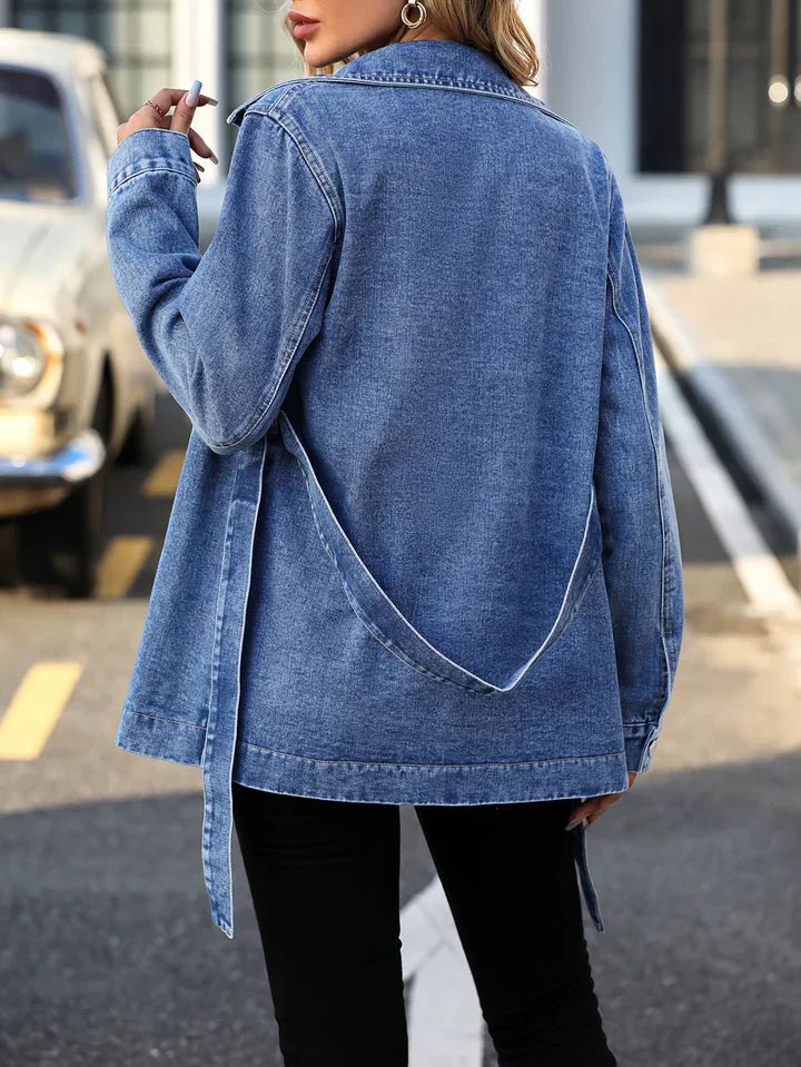 Emma Veste mi-longue avec ceinture et plusieurs poches pratiques