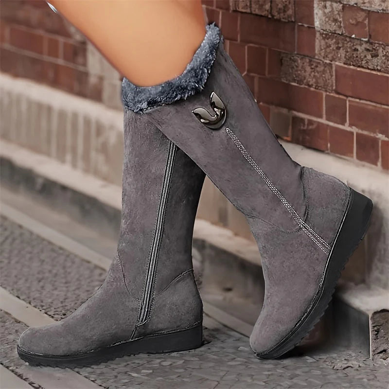 Bottes Kelly à fermeture éclair au milieu du mollet