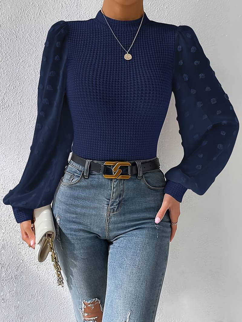 Grete - Manches en tricot à motif gaufré tendance avec col rond