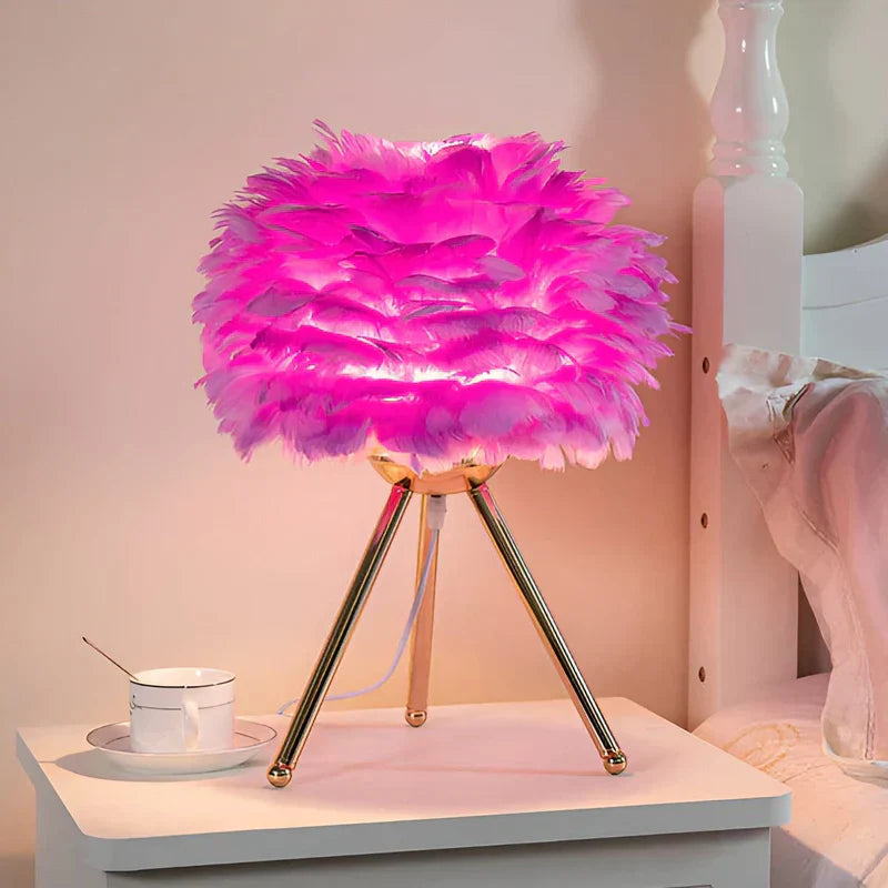 FeatherLuxe - Lampe en plumes douce et lumineuse