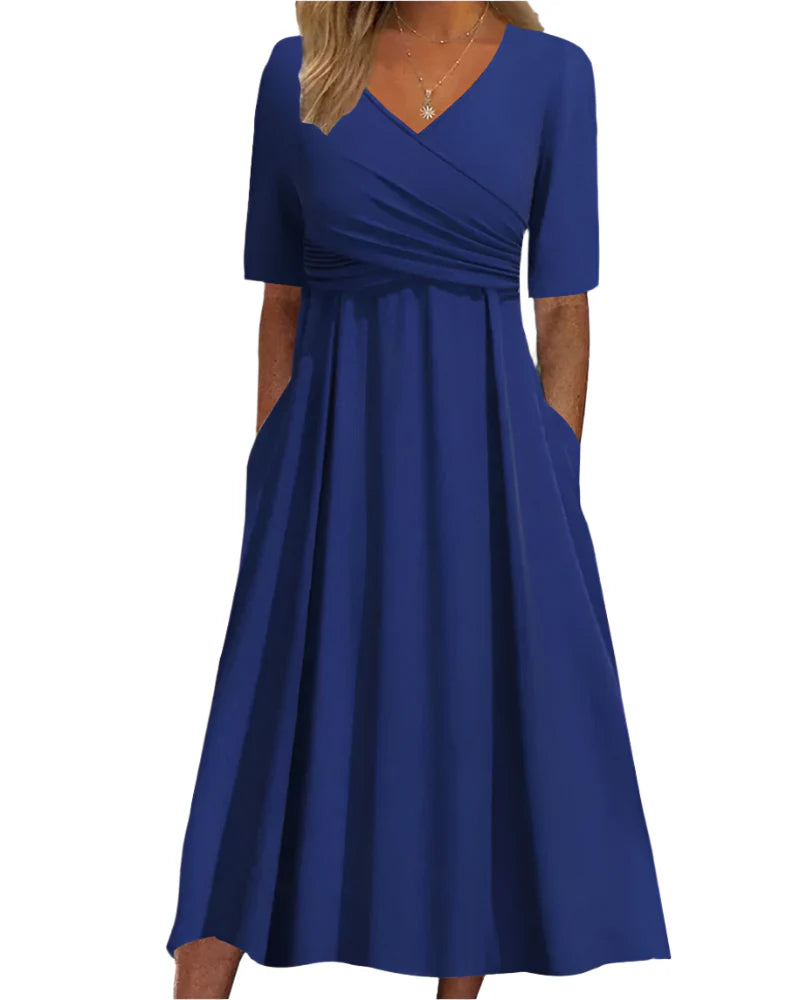 Marisha - Robe midi à manches avec poches