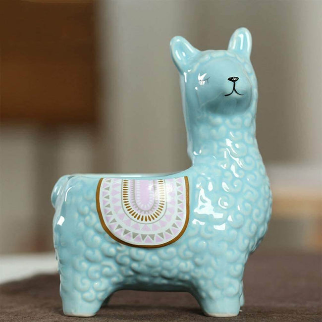Pot de plante succulente en céramique avec motif animal