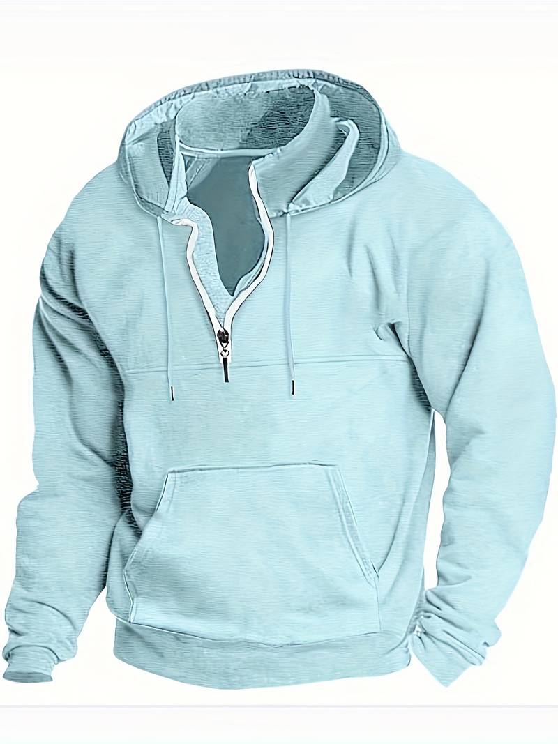 Hans - Sweat à capuche avec demi-zip et poches