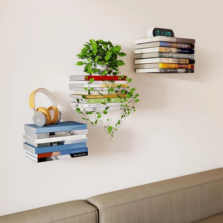 FloatBook – Étagères flottantes invisibles pour une présentation murale gain de place