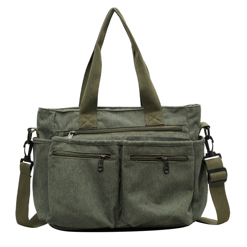 Vanza | Sac en velours côtelé de couleur unie