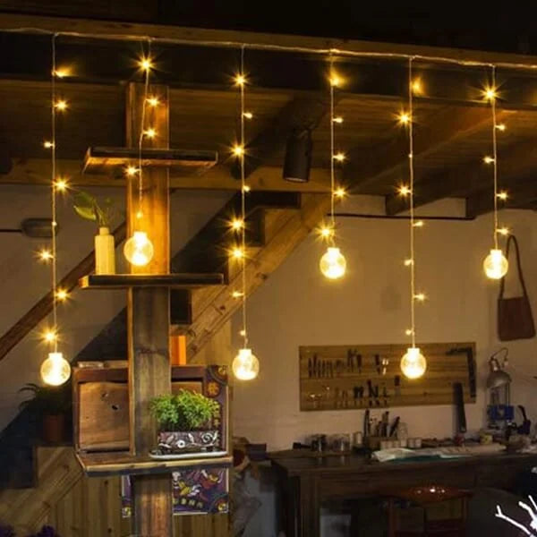 SparkleGlow - Lampes suspendues à globe LED