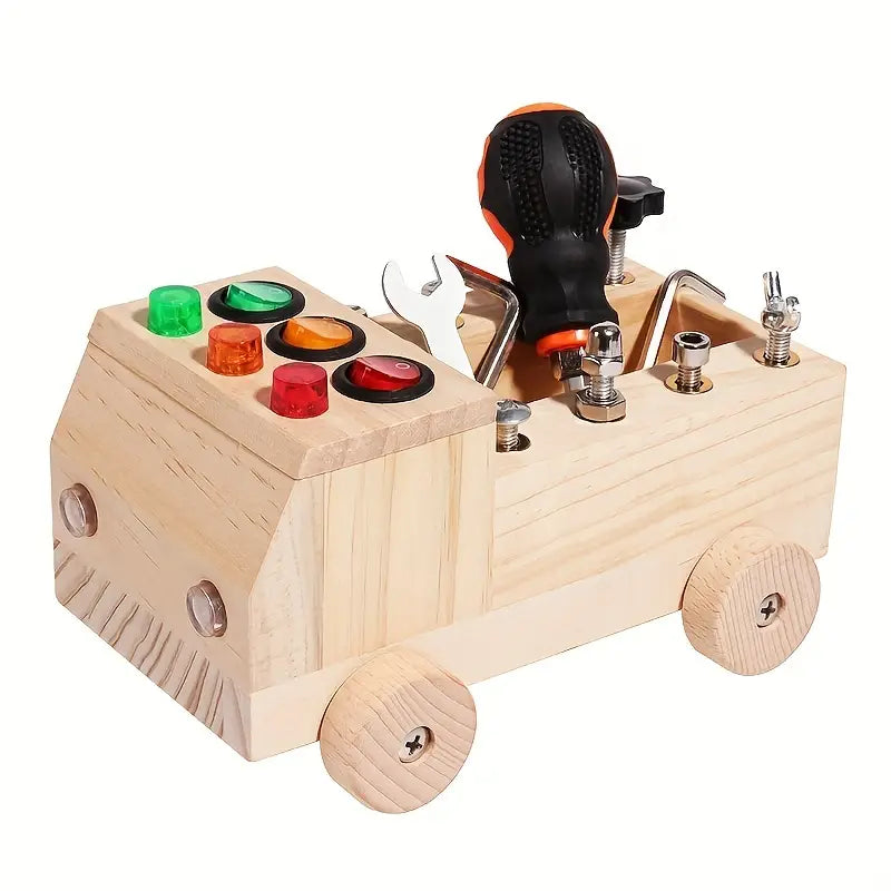 Table d'activités – Jouet Montessori interactif avec lumière LED et kit d'outils