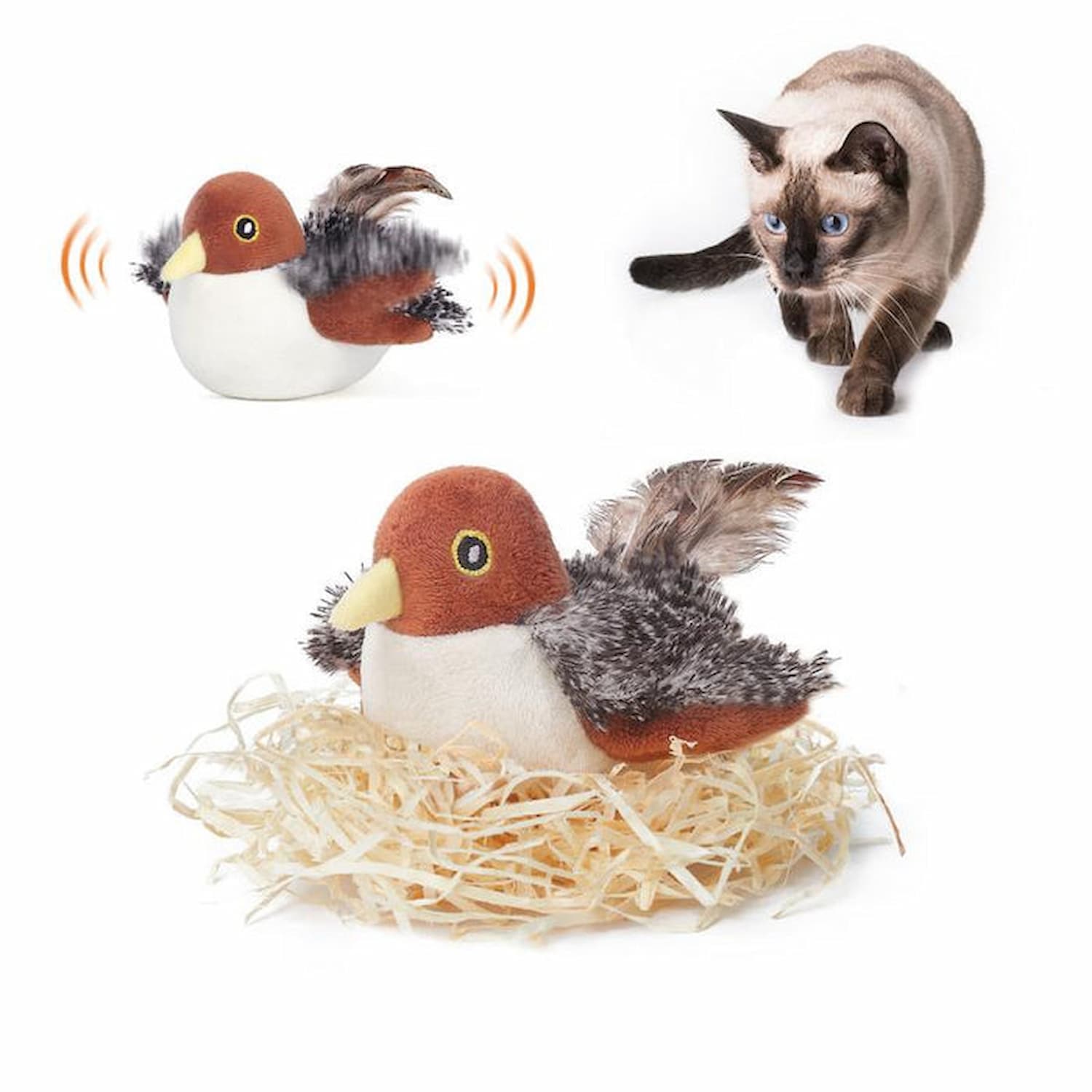 FugleVen Jouet Interactif pour Chats avec Mouvement Réaliste
