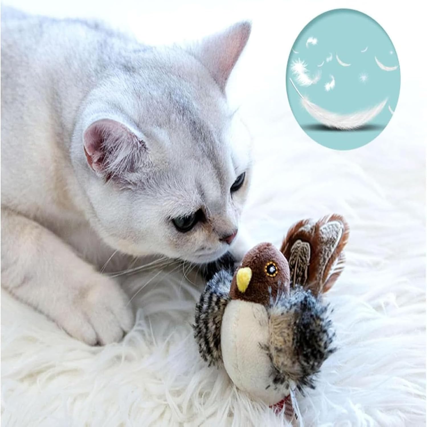 FugleVen Jouet Interactif pour Chats avec Mouvement Réaliste