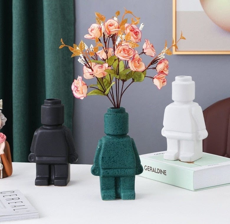 RoboBloom Pots de Fleurs Robot Modernes – Décoration Unique pour Votre Maison
