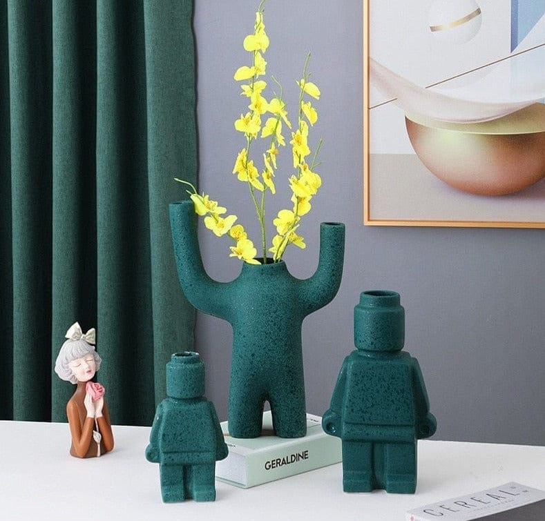 RoboBloom Pots de Fleurs Robot Modernes – Décoration Unique pour Votre Maison