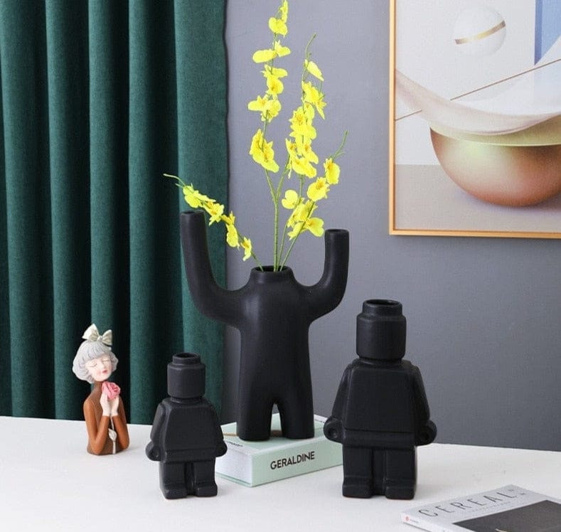 RoboBloom Pots de Fleurs Robot Modernes – Décoration Unique pour Votre Maison