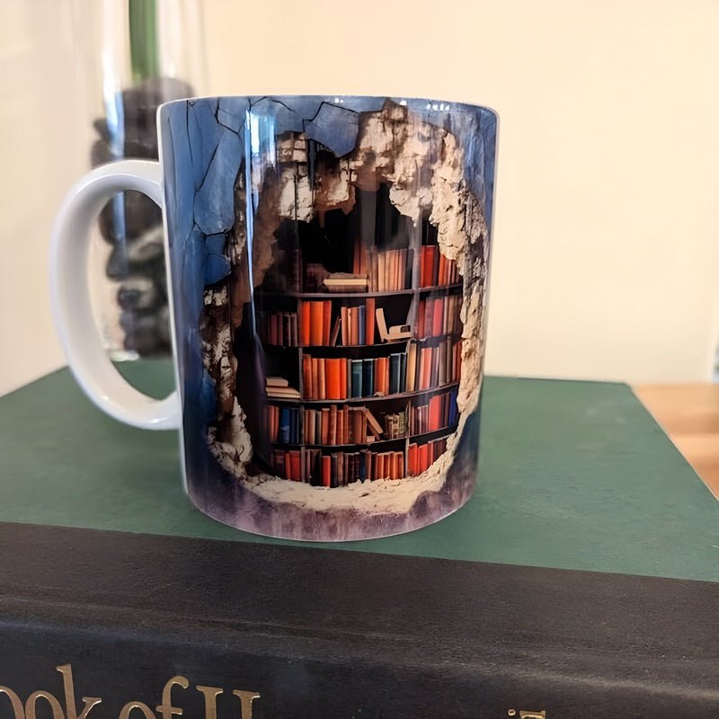 Mugs de bibliophile - Tasse 3D avec étagère à livres