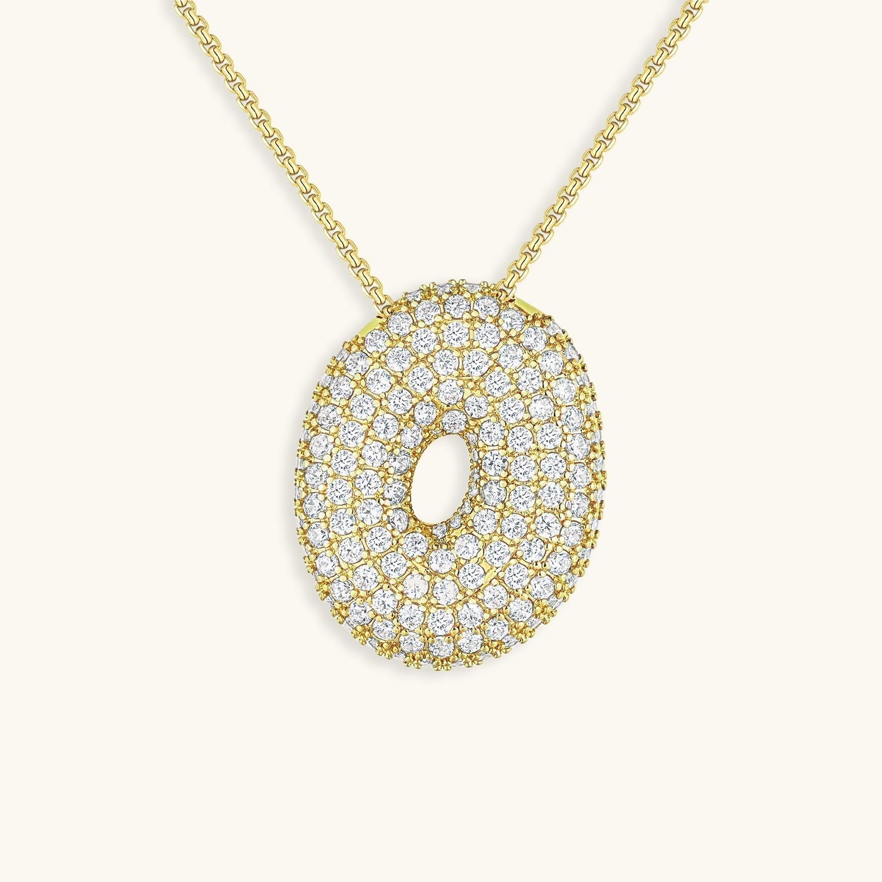 Collier LunaBubble Initial avec Look Diamant – Cadeau Personnel pour la Fête des Mères