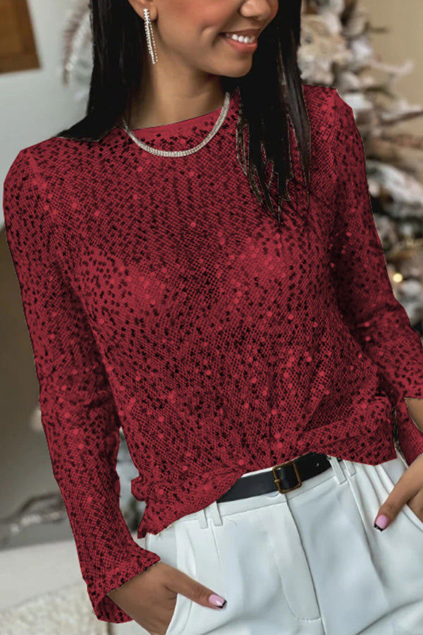 Blouse à manches longues Sonia en sequins
