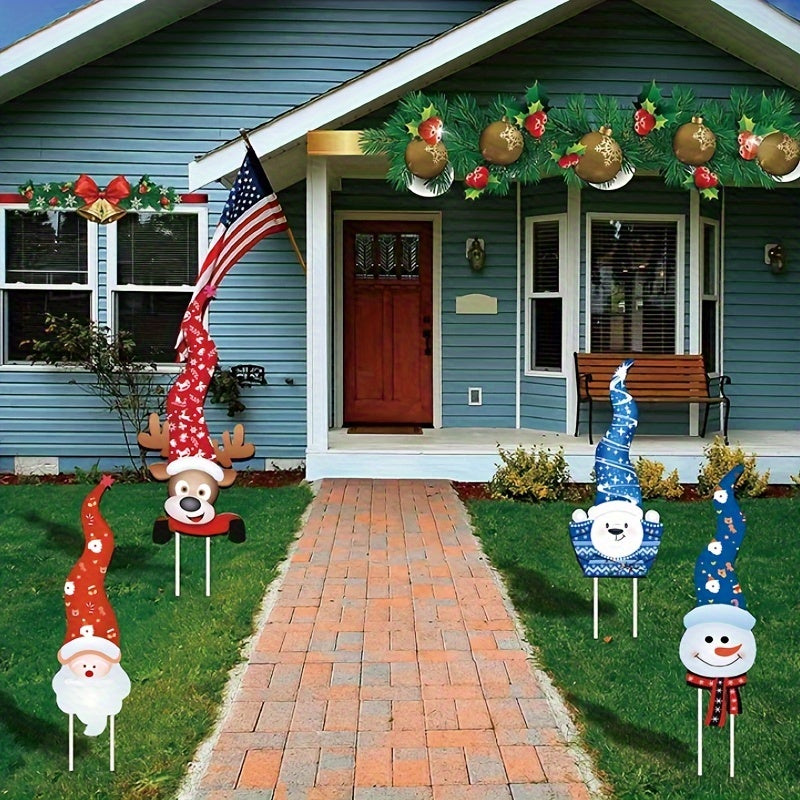 Ensemble de 4 piquets de jardin Art Déco pour Noël