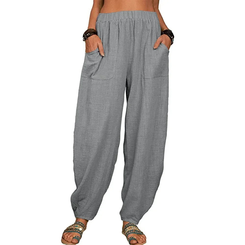 Pantalons Large Jambe Isabella à Coupe Décontractée