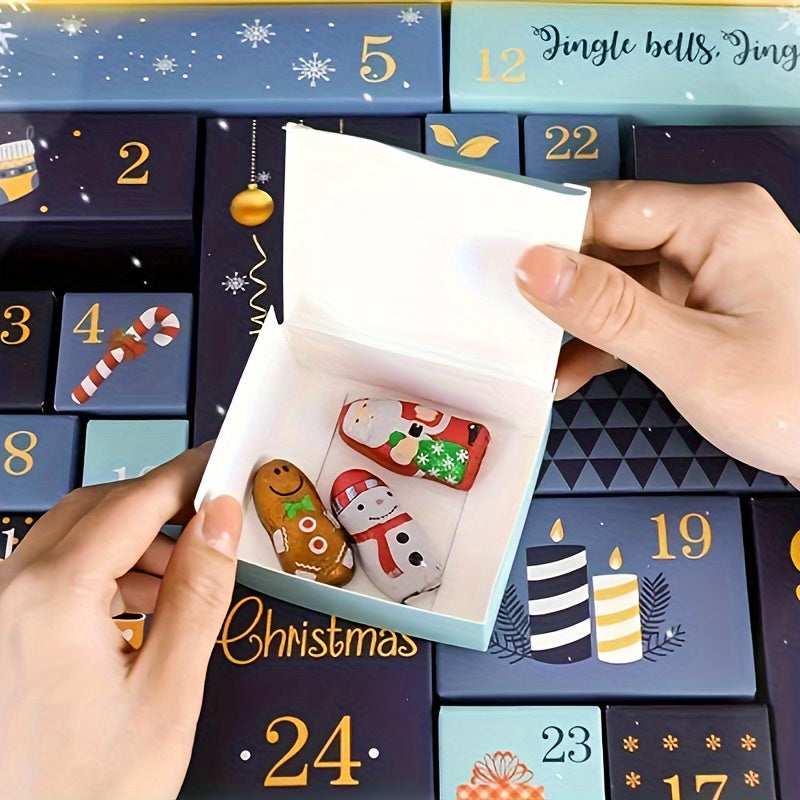 Ensemble de calendrier de l'Avent DIY – 24 boîtes en papier à remplir avec couvercle et accessoires variés pour offrir et bricoler