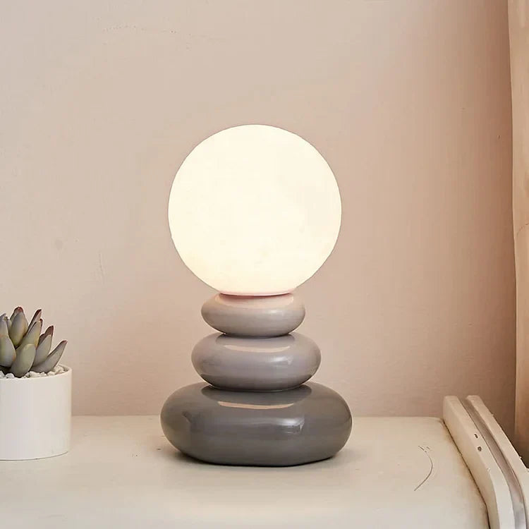 Lampe de table en pierre sphérique créative