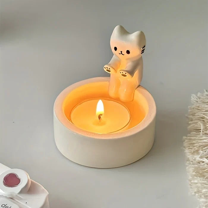 KittyLite - Plateau moderne en résine avec décoration de chat